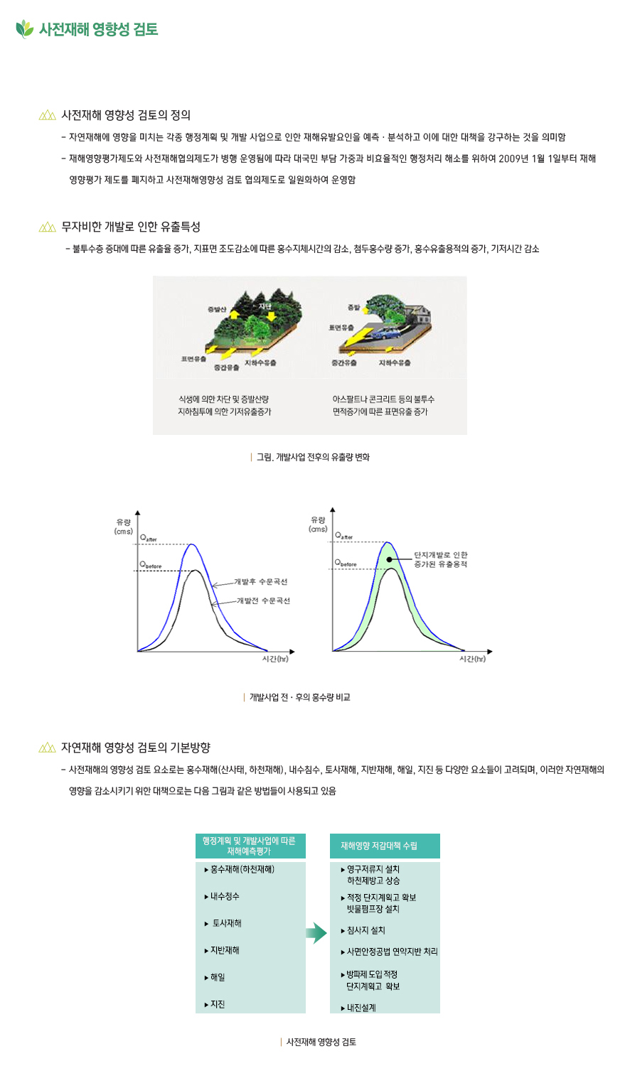 사전재해 영향성 검토 내용